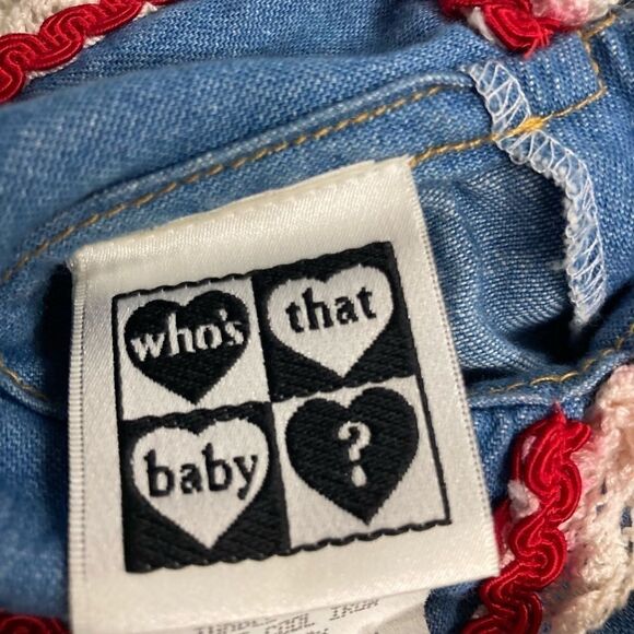 WHO’S THAT BABY VINTAGE‎ Youth Girl’s Denim Jumper Jumpsuit Size 3T Made in USA - Picture 12 of 12